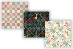 Retro Checkerboard Digital Paper Pack, Seamless Watercolor Product Image 4