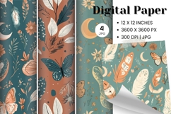 Butterfly Pattern Background Digital Paper Wallpaper_3 Product Image 1