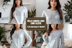 Bella Canvas 3501 Long Sleeve Mockups, White Long sleeve Product Image 1