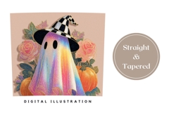 Holographic Ghost Tumbler Design, Floral Halloween Tumbler Product Image 4