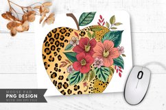 Whimsical Leopard Apple Mouse Pad PNG Design Product Image 1
