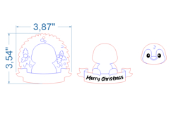 Penguin Christmas Ornament SVG laser cut file for Glowforge Product Image 4