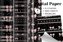 Bow Ribbon Background Bow Digital Paper Pattern Wallpaper_10 Product Image 1