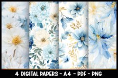 4 Digital Papers Vintage Florals I Vintage Theme Product Image 1