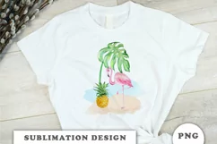 Watercolor Flamingo Sublimation Downloads Product Image 4