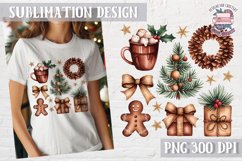 Christmas Coquette Bow PNG Holidays Funny Watercolor Product Image 1