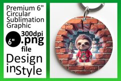Cute Round Design Keychain Template , Xmas Product Image 1