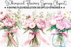 Whimsical Flowers Spring Clipart Product Image 1