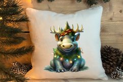 Cute Christmas Hippo Sublimation Clipart, Christmas Clipart Product Image 4
