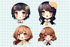 Kawaii clipart, Chibi clipart, 27 PNG Digital download Product Image 5