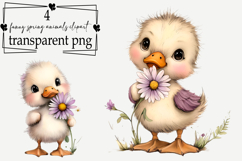 Whimsical Funny Spring Animals Clipart Watercolor PNG Product Image 1