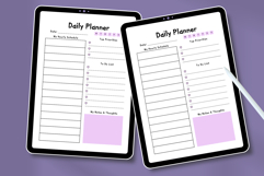 Aesthetic Daily Planner Template Canva - Minimalist Lavender Product Image 4
