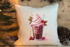 Pink Christmas Coffee Sublimation Clipart, Christmas PNG Product Image 4