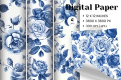Flower Pattern Background Wallpaper Digital Paper_24 Product Image 1