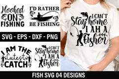 Fishing SVG Design - Hooked on fishing Product Image 1