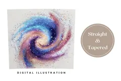 Watercolor Space Tumbler Design, Glitter Tumbler Template Product Image 4