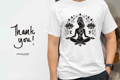 Elegant Yoga Silhouette with Lotus Flowers Product Image 4