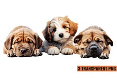 Cute Sleeping Dogs Clipart, Sleeping Dogs Vector Product Image 1