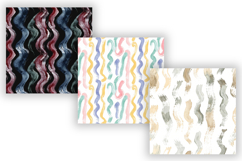 Wavy Hand Drawn Brush Digital Paper, Seamless Watercolor Product Image 4