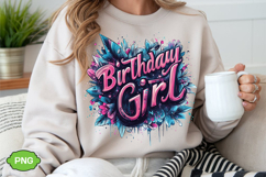 Birthday Girl PNG Floral Birthday PNG Product Image 4