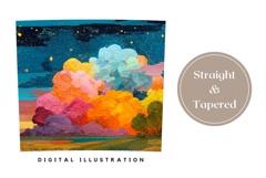 Art Tumbler Wrap, Rainbow Clouds Tumbler Sublimation Product Image 4