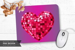 Red Mosaic Heart Mouse Pad PNG Design Product Image 1