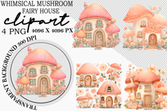 Whimsical Mushroom Fairy House Clipart Product Image 1
