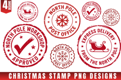 Christmas Stamp Clipart, Christmas Retro sublimation PNG Product Image 1