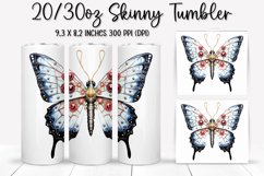 Bejeweled Butterfly Tumbler Design - Sublimation PNG Design Product Image 1