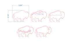 Bison SVG laser cut file for Glowforge Product Image 4