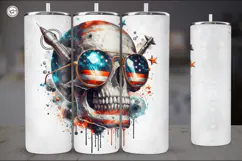 4th of July | Skull Sublimation, 20 oz Tumbler Wrap Product Image 4