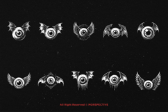 10 Bundle Dark Art Eye Ball with wings illuminati Mystical Product Image 6