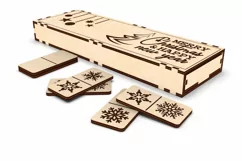 Dominoes with box, Christmas kids toy, Christmas lasercut Product Image 4