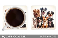 Funny Dog Coaster Design. Cute Dogs Coaster Sublimation Product Image 1