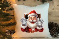 Christmas Santa Claus Peeking Clipart PNG Product Image 4