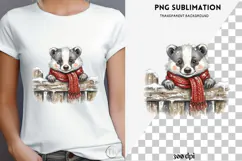 Christmas peeking character png design for T-shirts Product Image 2