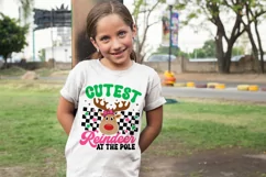 Cutest Reindeer at the pole svg, Christmas Girl SVG Product Image 5