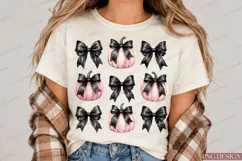pink pumpkin png,black bow png,coquette halloween,pumpkin Product Image 5