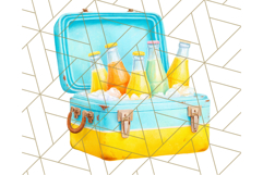 Sky Blue and Sunshine Yellow Summer Clipart PNG, Tropical Product Image 4