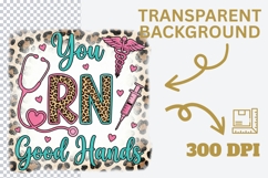 You RN Good Hands Leopard Frame PNG, Cute Nurse Sublimation Product Image 5