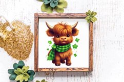 St Patricks Day Highland Cow Clipart, Highland Cow Clipart Product Image 4