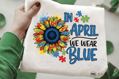 Autism Awareness Sunflower PNG, Autism Awareness Sunflower Product Image 4