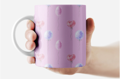 Balloons Watercolor Seamless Patterns Pink Purple Blue Product Image 4