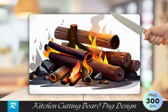 Campfire Cutting Board Sublimation Design Product Image 1