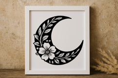 Floral Crescent Moon SVG Product Image 1