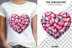 Valentine knitted heart png design for T-shirts Product Image 4