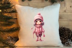 Pink Christmas Crochet Clipart, Christmas PNG Product Image 4