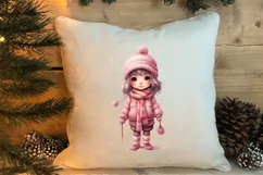 Pink Christmas Crochet Clipart, Christmas PNG Product Image 4
