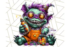 Spooky Cute Monster PNG Clipart, Adorable Halloween Monsters Product Image 4