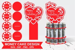 Money Cake Holder svg, Birthday Money Cake, valentine's day Product Image 1